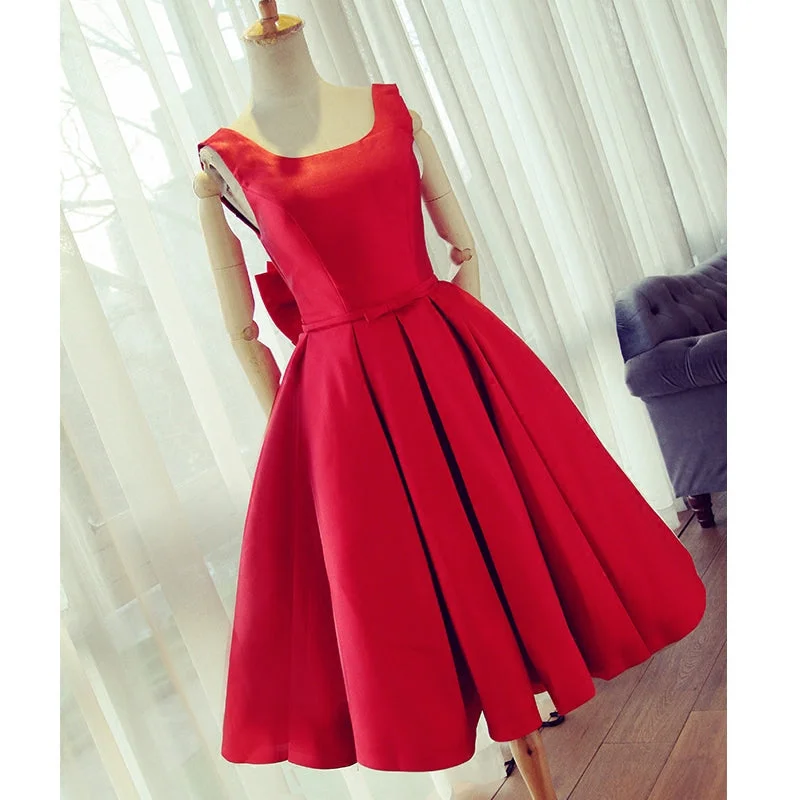 Casual Dresses for Women Red Short Party Dress Girls Graduation Short homecoming Gown with Bow Junior 8th Grade Prom Dress