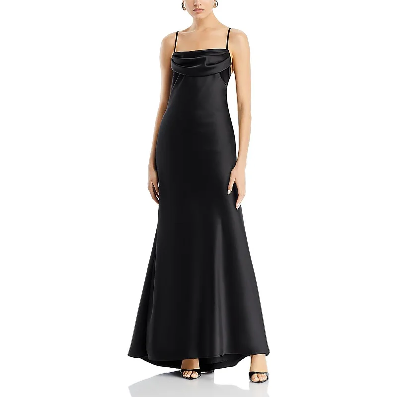 Ride The Style Wave Aqua Womens Full Length Cowl Neck Maxi Dress