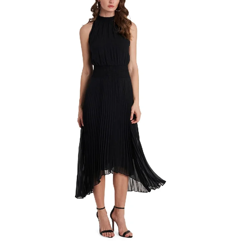 Holiday Discount 1.State Womens Pleated Chiffon Maxi Dress