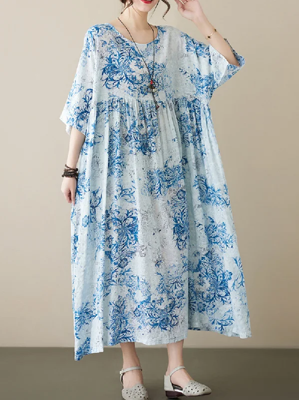 Bold and Elegant Women’s Fashion Highest Hopes Women's Cotton Floral Smock Dress