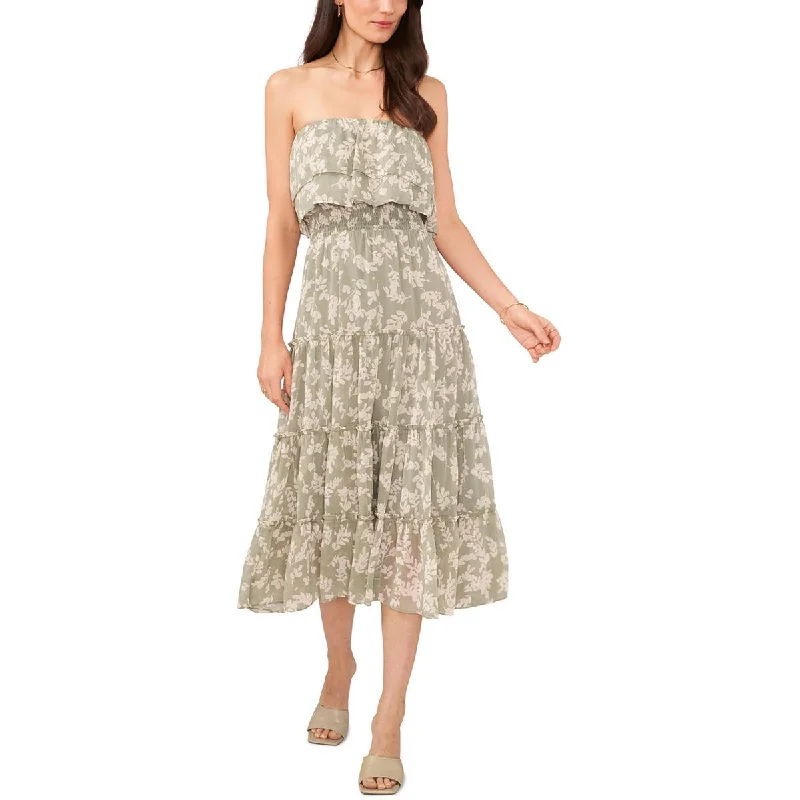 All Season Fashion Collection 1.State Womens Smocked Ruffled Midi Dress