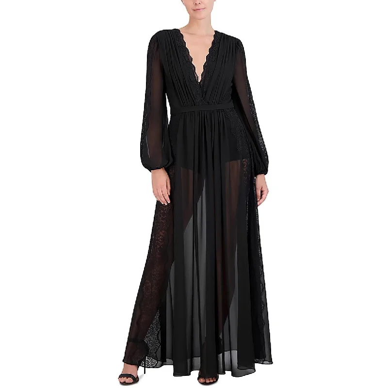 Chic Trends For The Fashion Savvy BCBGMAXAZRIA Womens Full Length Sheer Maxi Dress