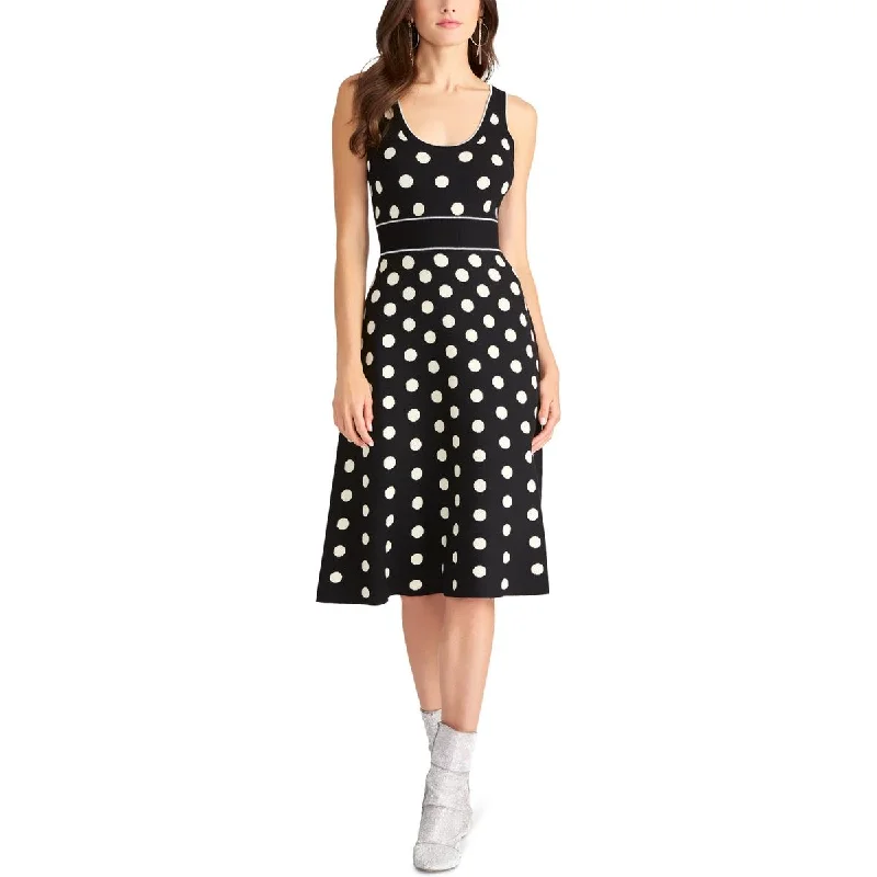 The Latest Fashion Trends Rachel Roy Womens Polka Dot Crew Neck Midi Dress