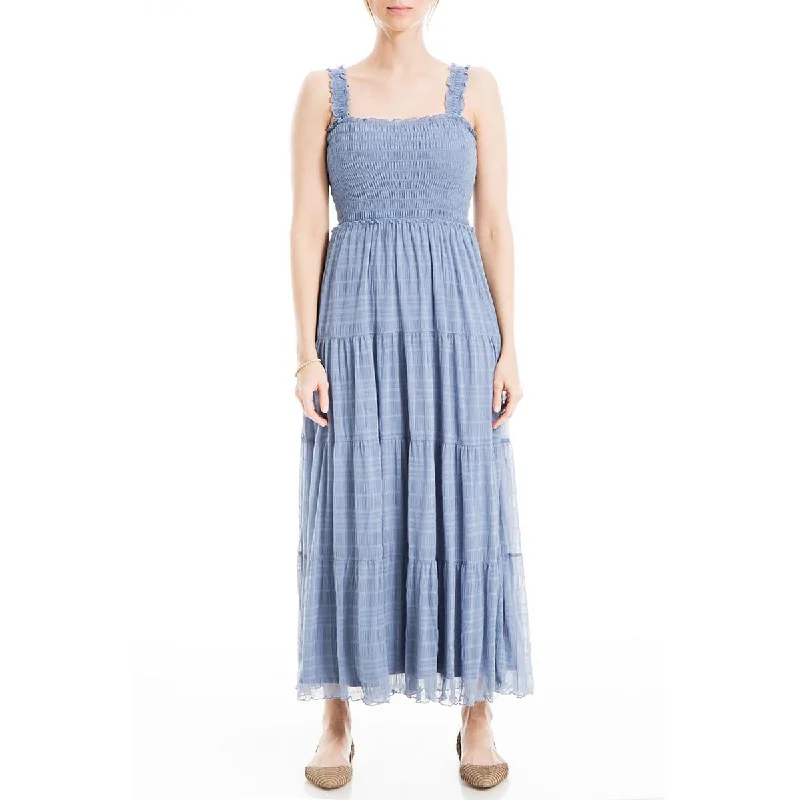 Sale Clearance Max Studio Womens Tiered Smocked Midi Dress