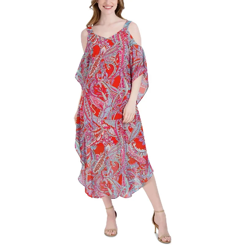 Massive Savings Robbie Bee Womens Paisley Chiffon Maxi Dress