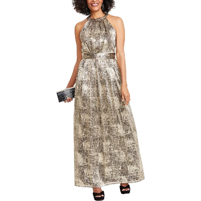 Style Streetwear INC Womens Printed Pleated Maxi Dress