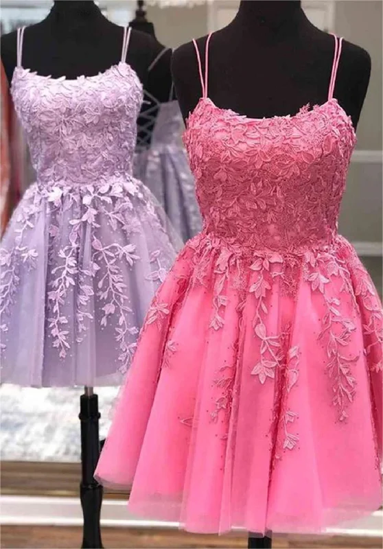 Fashionable Dresses for Women Women Lace Homecoming Dresses Mini Girls A-Line Appliques Cocktail Party Gowns YHD332