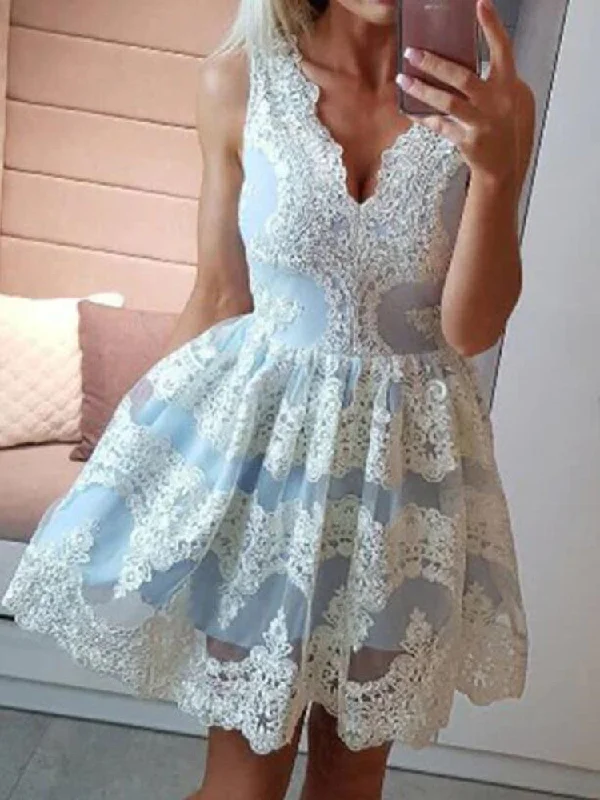 Chic And Edgy Women Appliques Prom Dresses Short Cocktail Gowns Girls Homecoming Dresses Short Graduation Dress YHD222