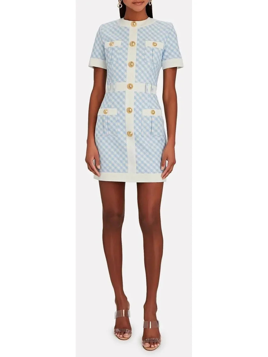 Women’s Clothes for All-Day Comfort and Style Buttoned Gingham Mini Dress