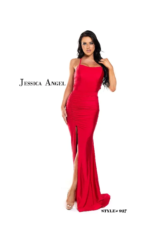 Comfort Centric Apparel Jessica Angel Long Spaghetti Strap Prom Gown 927