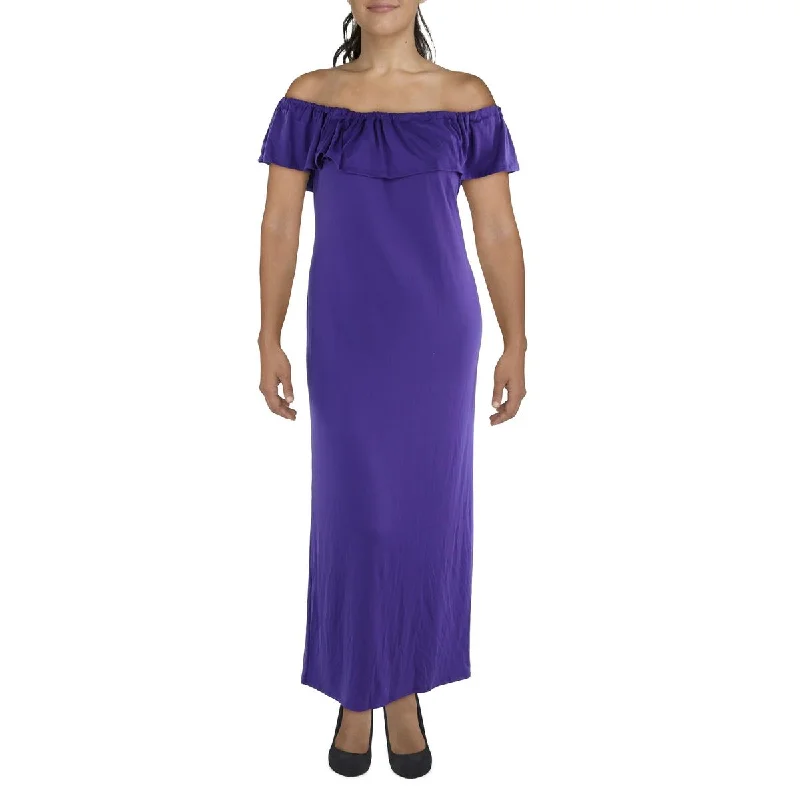 The Epitome Of Modern Women's Fashion 24seven Comfort Apparel Womens Plus Full Length Ruched Maxi Dress