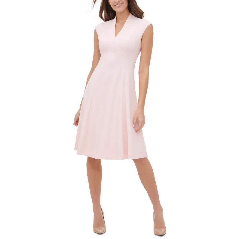 Fashionable Dresses for Women Tommy Hilfiger Womens V-Neck Cap Sleeve Midi Dress