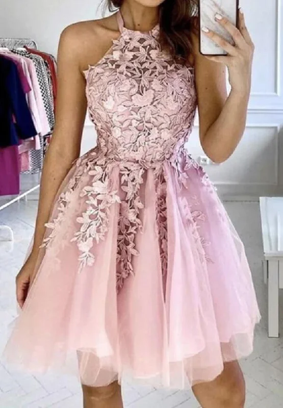 Massive Savings Women Lace Prom Dresses Short Cocktail Gowns Girls Appliques Homecoming Dresses Short Graduation Dress YHD257