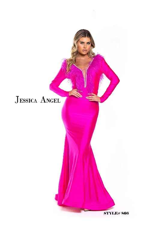 Gift Ideas Jessica Angel Long Sleeve Fitted Formal Dress 866