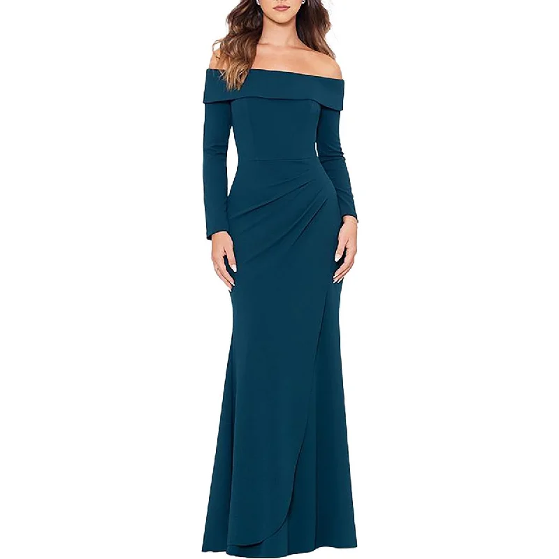 Classic Women’s Clothing Styles Xscape Womens Off The Shoulder Scuba Maxi Dress