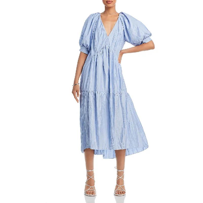 Women’s Clothes for All-Day Comfort and Style FRAME Womens Crinkled V-Neck Midi Dress