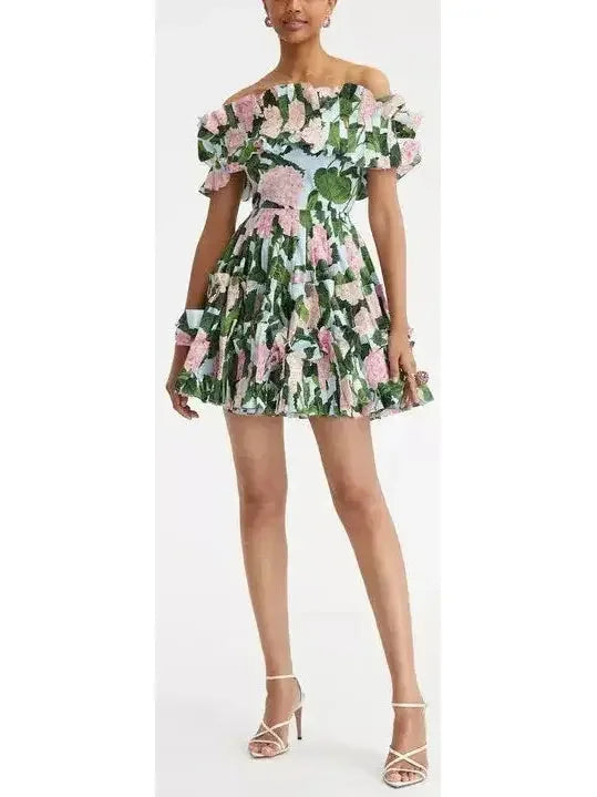 Casual Women’s Clothing Online Hydrangea Off Shoulder Mini Dress