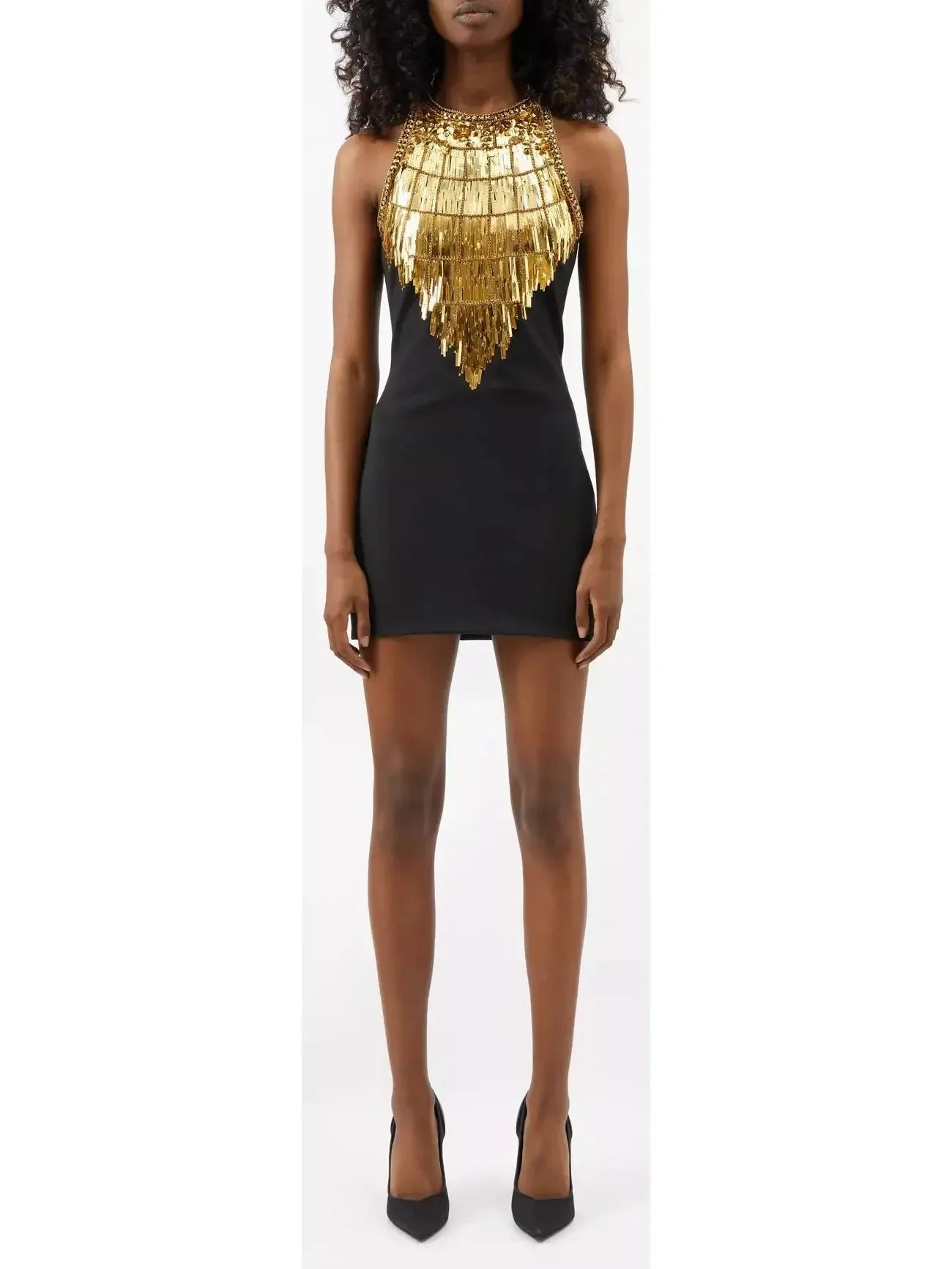 Comfortable Chic Sequin-Embellished Jersey Mini Dress