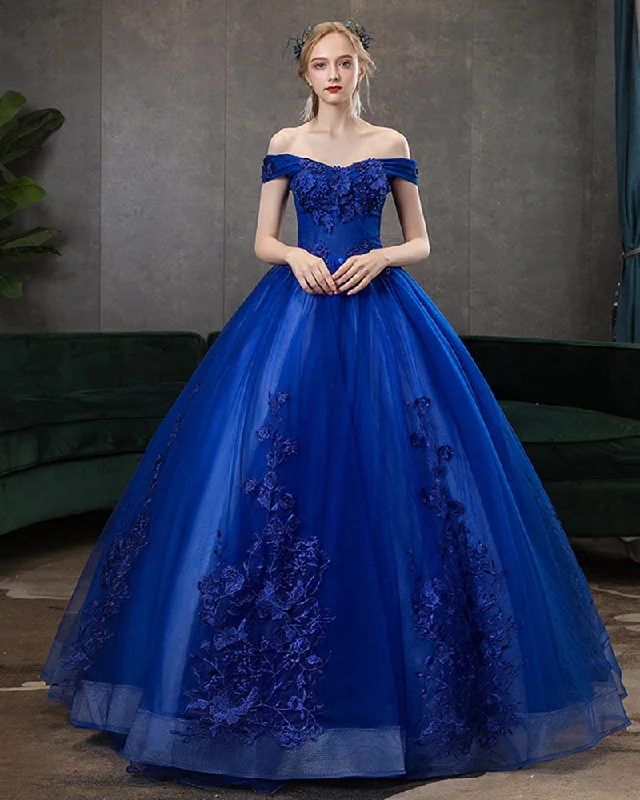 Workwear Fashion for Women Amazing Eoyal Blue Ball Gown Quinceanera  Gown for Girls Sweet 15 party Dress PL11118