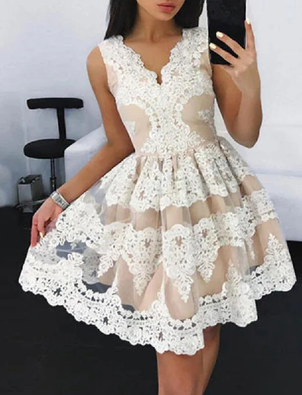 Chic And Trendy Women Appliques Prom Dresses Short Cocktail Gowns Girls Homecoming Dresses Short Graduation Dress YHD224