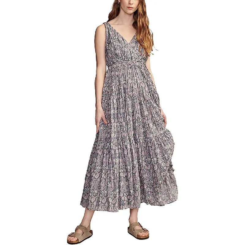 Season Appropriate Women's Collection Lucky Brand Womens Cotton Surplice Maxi Dress