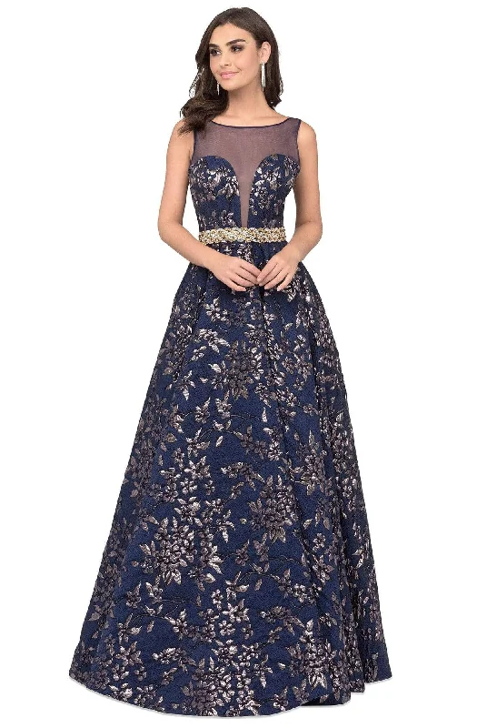 Sale On Clothing Cecilia Couture - 1456 Illusion Bateau Printed A-line Gown