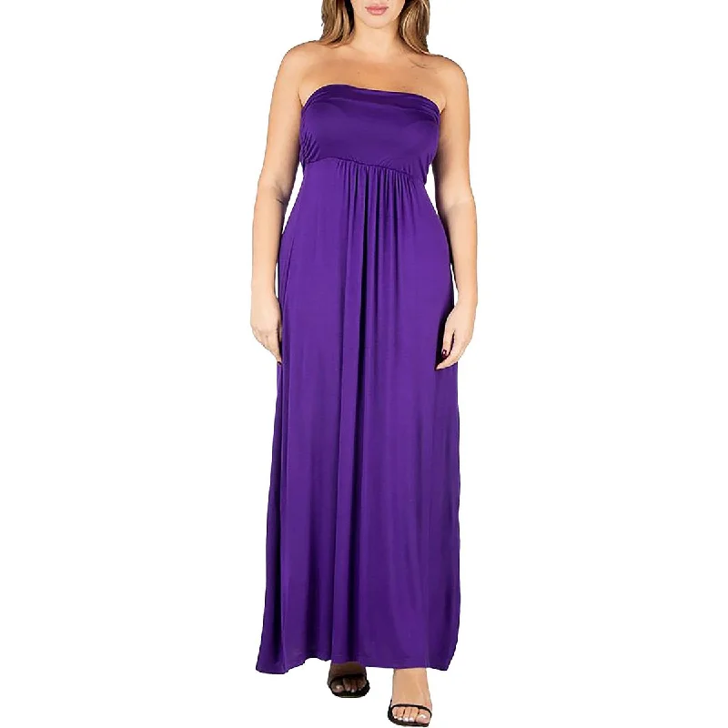 Everyday Basics 24seven Comfort Apparel Womens Strapless Long Maxi Dress