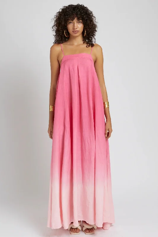 Sale Clearance SUMMI SUMMI Womens Bloom Maxi Dress Linen - Pink Fade