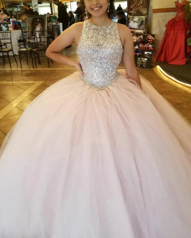 Outfits Ideas Siaoryne Beading Crystal Blush Pink Ball Gown Girls Sweet Sixteen Quinceanera Dresses Masquerade PL1104