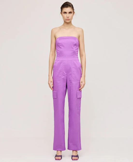 Sophisticated Fashion Access Fashion Violet Strapless Jumpsuits