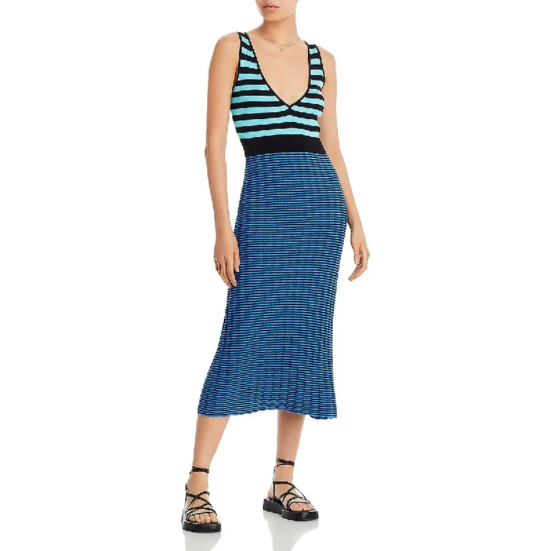 Chic And Edgy Proenza Schouler Womens Striped Tank Maxi Dress