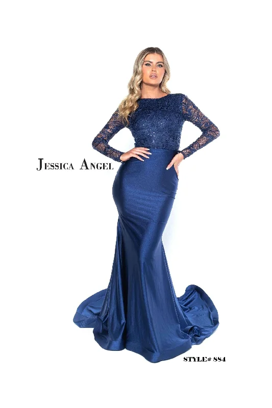 Seasonal Picks Jessica Angel Long Sleeve Fitted Formal Dress 884