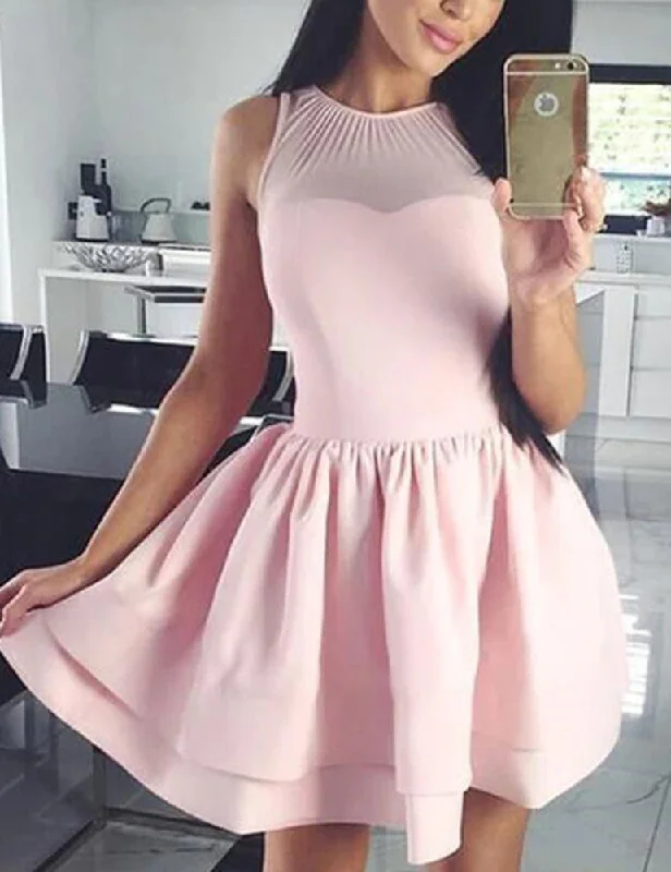 Redefining Women's Fashion Women Pink Prom Dresses Short Cocktail Gowns Girls Homecoming Dresses Short Graduation Dress YHD193