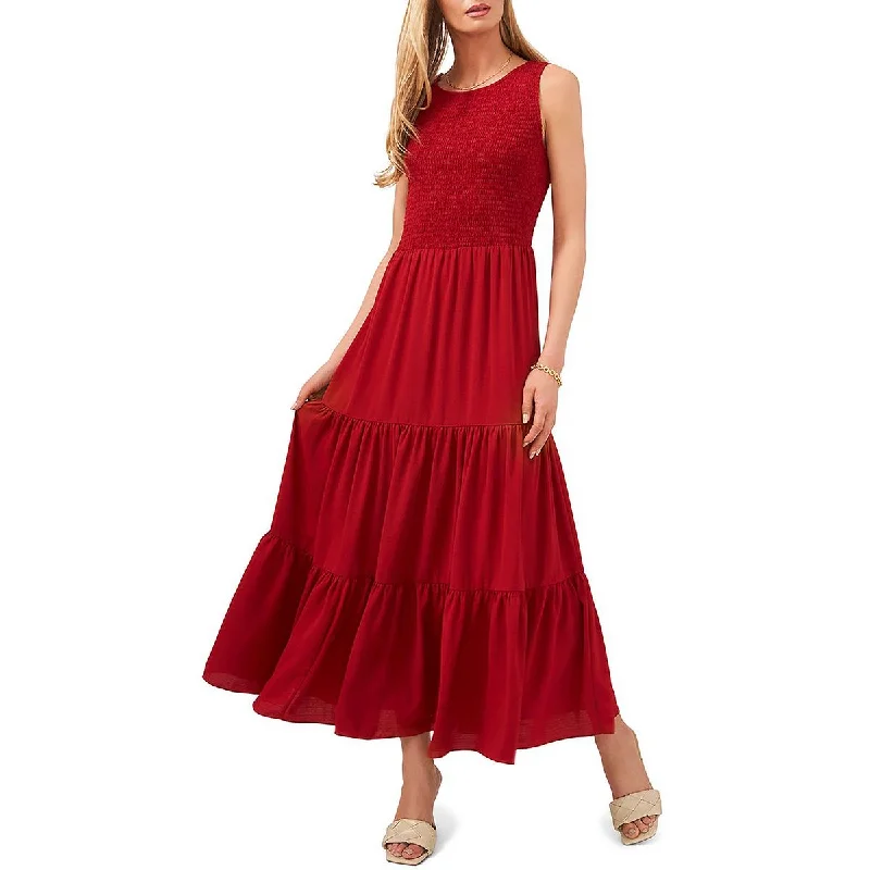 Casual Fashion for Women Vince Camuto Womens   Crew Neck Ruffled Maxi Dress