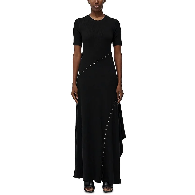 Trendy New Clothes SIMKHAI Womens Full Length Ribbed Knit Maxi Dress