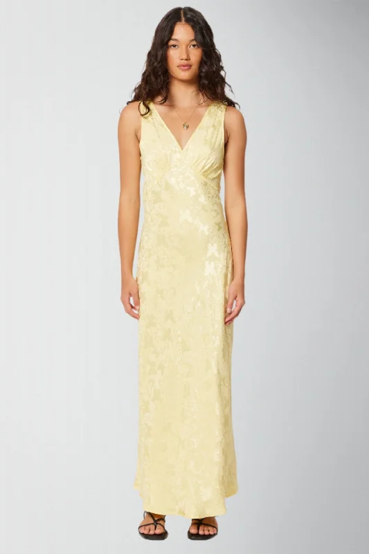 Flash Sales Today ROLLAS Womens Eliza Jacquard Maxi Dress - Limoncello