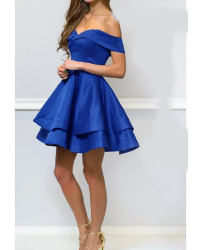 Clothing For Women SP2042 Off Shoulder Royal Blue Short Prom Dress 2022 Junior Girls Graduation Gown vestido de formatura