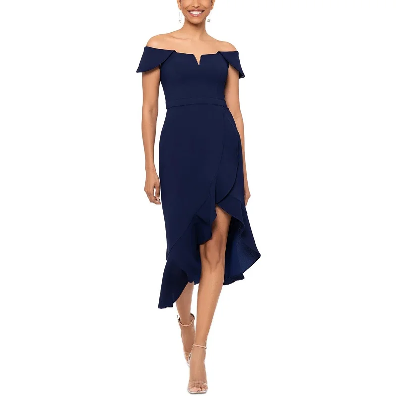 Clothes Sales Xscape Womens Crepe High-Low Midi Dress