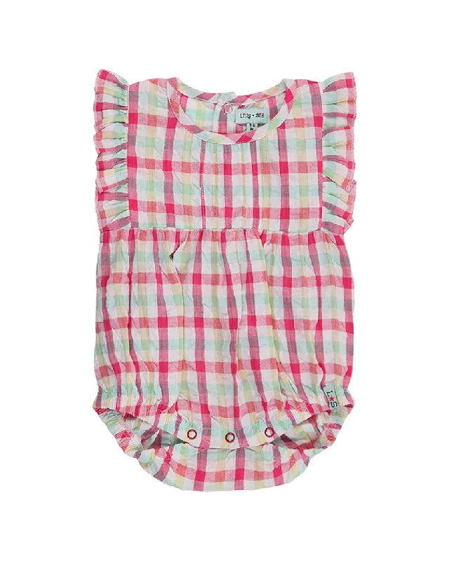 Online Boutiques Lilly and Sid Picnic Check Bubble Romper