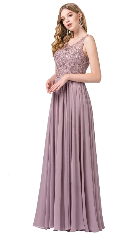 Classic Women’s Clothing Styles Dancing Queen - 2553 Beaded Lace Bodice A-Line Gown