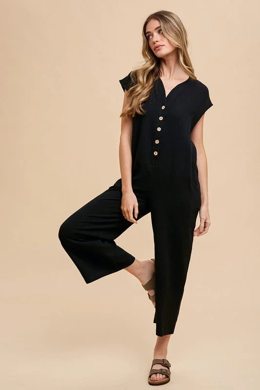 Everyday Fashion Black Wide Leg Jumpsuit