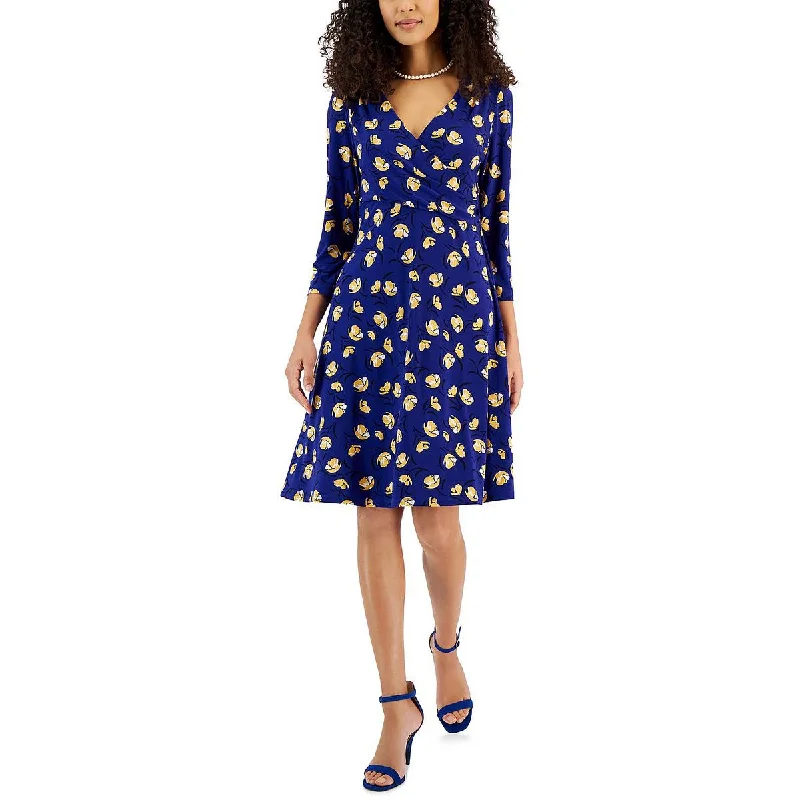 Absurdly Cheap Sale Kasper Womens Printed Surplice Midi Dress