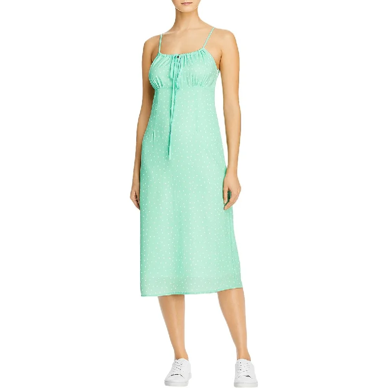 The Latest Trends Charlie Holiday Womens Delilah Polka Dot Ruched Midi Dress