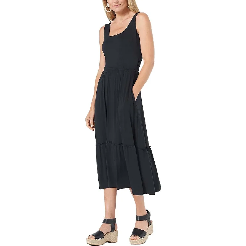 Discount Price Jason Wu Womens Sleeveless Shirred Hem Midi Dress