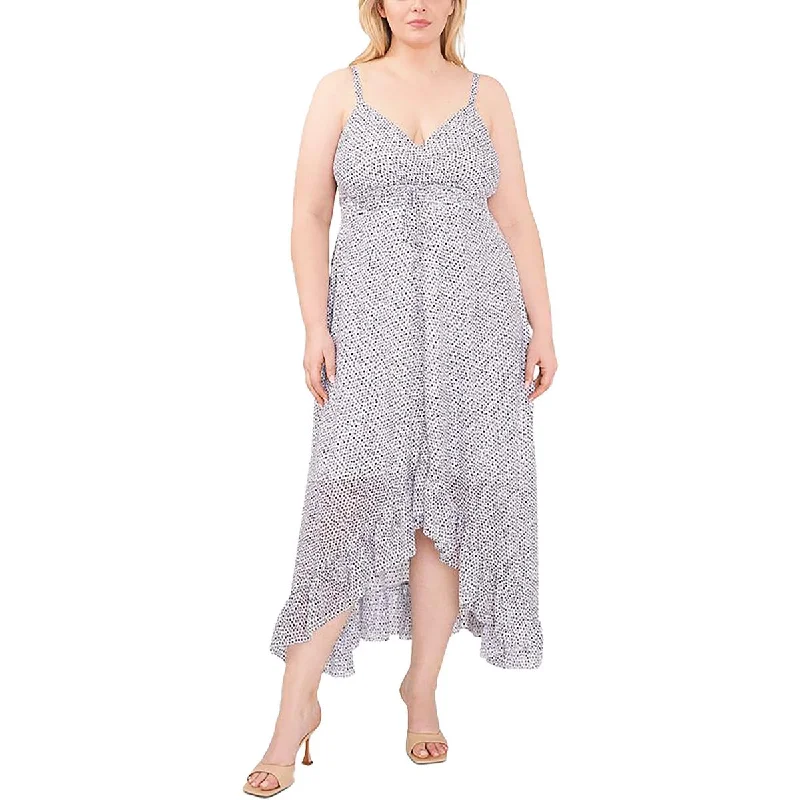 Comfortable Loungewear for Women Vince Camuto Womens Plus Printed Hi-Low Maxi Dress