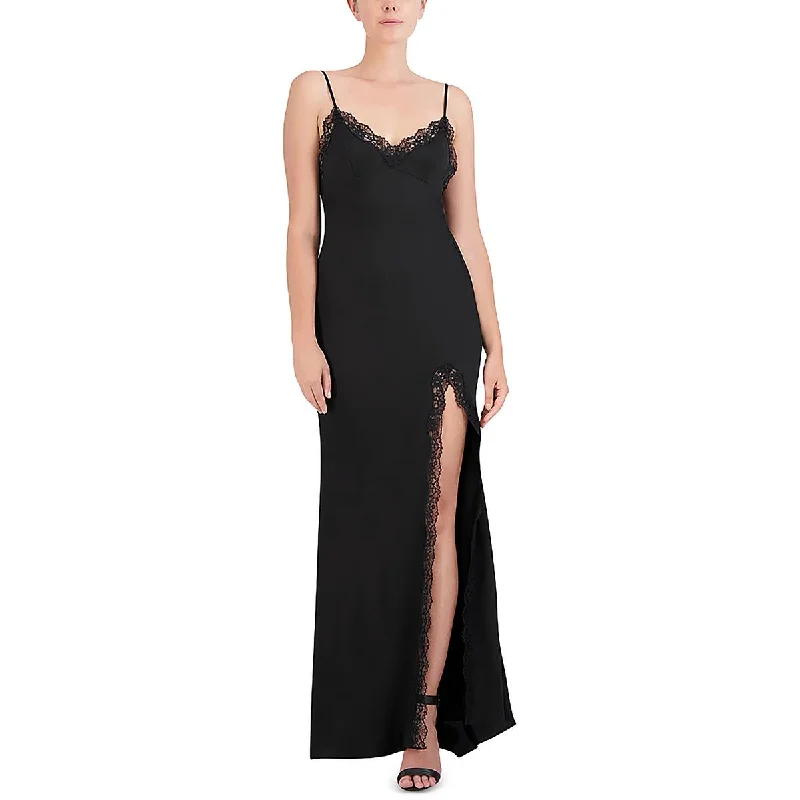 Get The Latest Trends BCBGMAXAZRIA Womens Full Length Lace Trim Maxi Dress