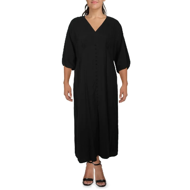 Unbeatable Deals MNG Womens Plus V Neck Midi Midi Dress