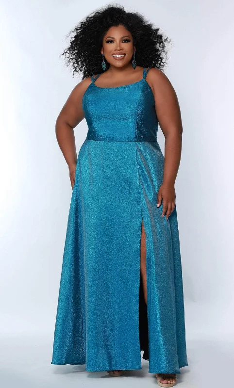 Quality Driven Apparel Sydney's Closet SC7344 - Dual Strap Metallic Prom Gown