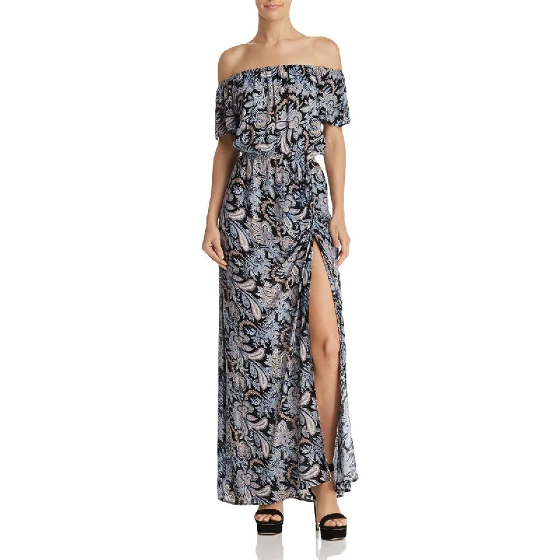 Clothes Sales Aqua Womens Paisley Off-The-Shoulder Maxi Dress