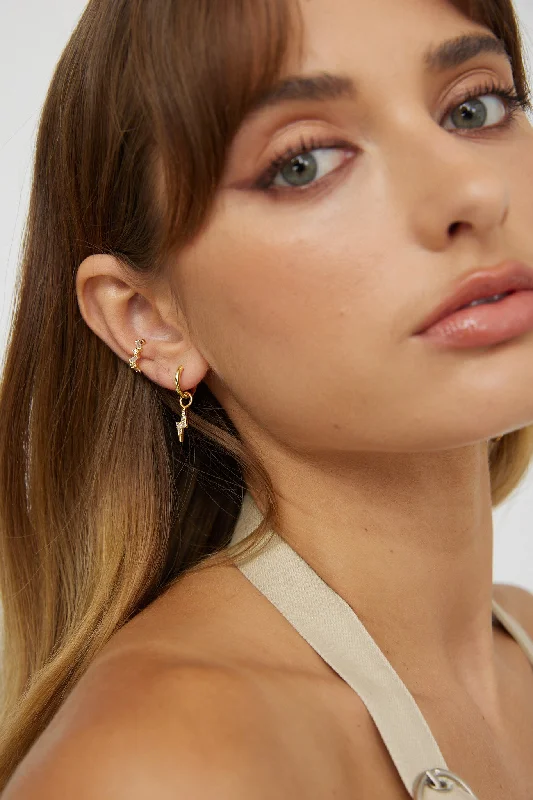 All Season Fashion Collection Saskia Crystal Ear Cuff Gold